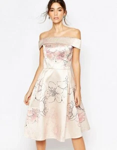Vestido midi floral Chi Chi London talla UK10 EUR38 US6 - Imagen 1 de 4