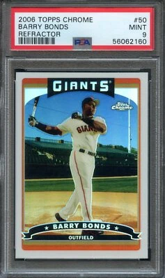 2006 Topps Chrome Refractor #50 Barry Bonds PSA 9 Low Pop San Francisco Giants - Image 1 of 2