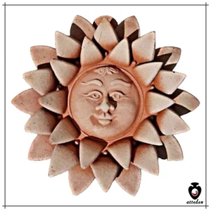 Sonne Terrakotta Blütenblätter Deko zum Aufhängen Flachrelief für Außen Innen - Bild 1 von 1