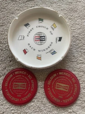 RARE CHAMPION Spark Plugs Race Winners Ashtray Dealer Service Station Garage A2 - Image 1 of 3