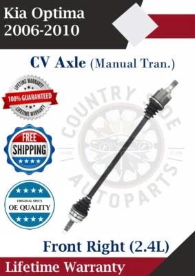 OE Front Right CV Axle For 2006-2010 Kia Optima Manual Trans. Lifetime Warranty - Imagem 1 de 4