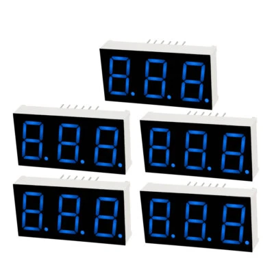 5 Stücke Gemeinsame Anode 7 Segment 1.48 x 0.75 x 0.31 Zoll 0.55" Blau LED Rohr - Bild 1 von 4