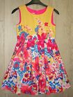 Monsoon Girls Yellow Pink Floral Fully Lined Summer Dress Age 9 134cm
