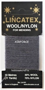 AIRFORCE Thread for Darning & Mending Lincatex - 30% Wool 70% Nylon 10 Metres - Picture 1 of 4