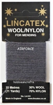 AIRFORCE Thread for Darning & Mending Lincatex - 30% Wool 70% Nylon 10 Metres - Image 1 of 2
