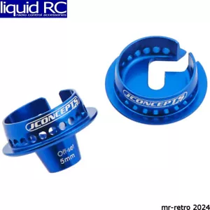 JConcepts 2493-1 Fin Shock 5mm Off-Set Spring Cup Blue 2 Pieces - Picture 1 of 2