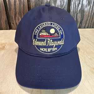 SS Edmund Fitzgerald Hat Dad Cap Freight Ship Lake Superior Blue Great Lakes - Picture 1 of 12