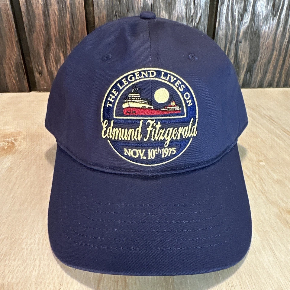 Edmund Fitzgerald Hat Dad Cap Freight Ship Lake Superior Blue Great Lakes - Image 1 of 4