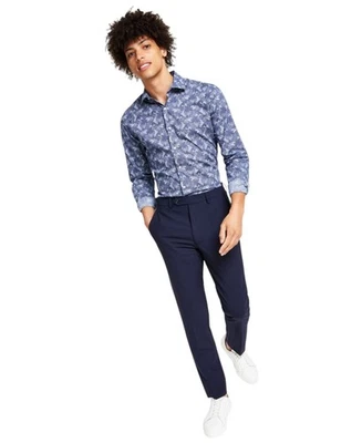 Pantalones de vestir Bar Iii para hombre ajustados 28/29 azul marino liso Foto 1 de 4