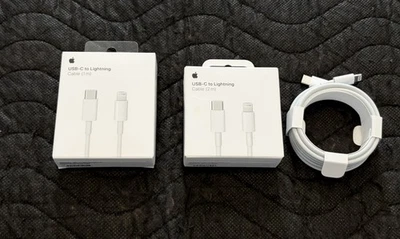 New Set of Two Apple USB-C to Lightning Charging Cables - 1m & 2m in Boxes - Image 1 of 4