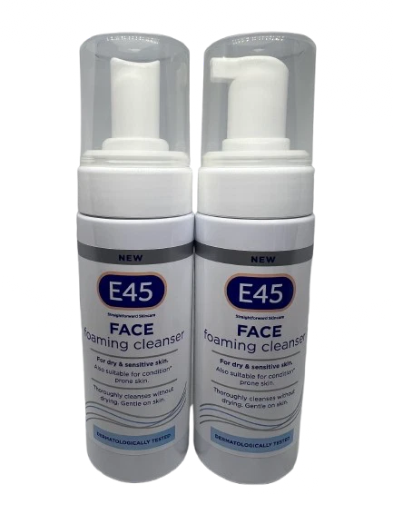 2 x E45 Face Cleanser, Foaming Face Wash For Dry, Sensitive Skin, 150ml - Image 1 of 1