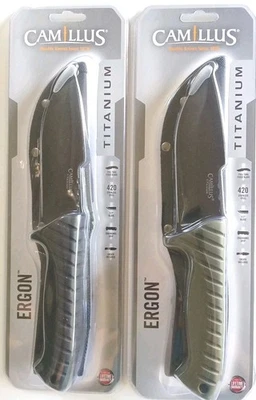 Cuchillo/Funda 2 Camillus Ergon 9.75" Titanio Acero Inoxidable Full Tang Punto de Caída Foto 1 de 4