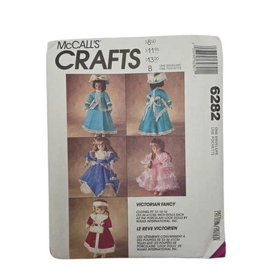 Bonecas McCalls Crafts 6282 padrão de roupas de boneca vitoriana 13"-16" bem cortadas - Imagem 1 de 4