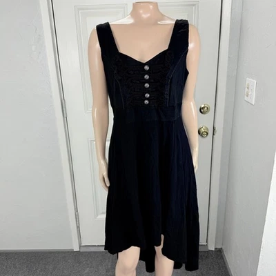 Vintage Y2K Royal Bones Dress XL Cotton Goth Medieval Hi Low Gothic D3-18 - Image 1 of 4