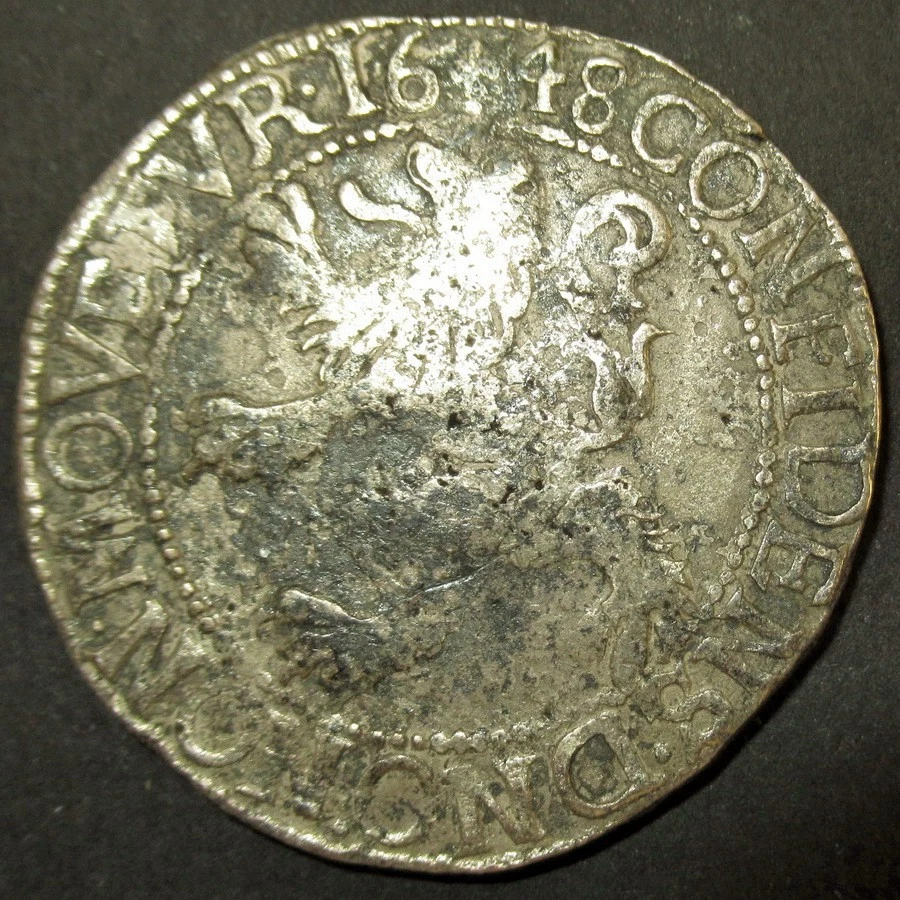 Shipwreck Salvage COA!  1648 Dutch Colonial Overijssel mint  VOC Merestein 1702 - Image 1 of 4