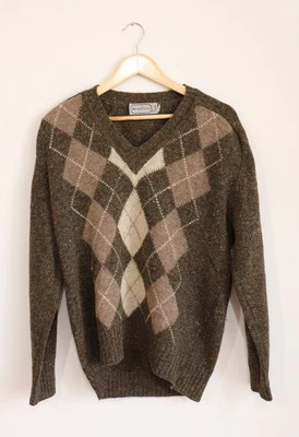 Suéter Pullover Cuello en V Estampado Argyle Club Caza Club Los Simpson De Colección Años 70/80 Talla XL Foto 1 de 4