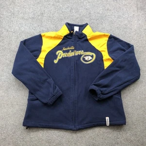 Nashville Predators Jacket Mens XL Navy Yellow Full Zip NHL Hockey Fleece Reebok - Picture 1 of 8