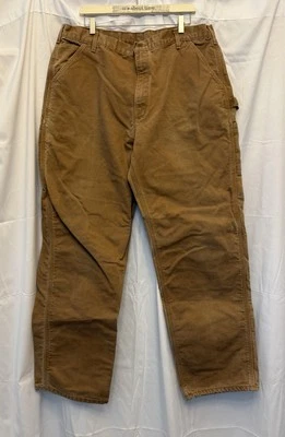 Men's Vtg Carhartt Made in USA 33x30 Brown Blanket Lined B111 BRN Pants 40x34 - Image 1 of 4