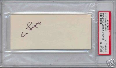 Al Lopez Autographed Signed Card HOF PSA DNA Brooklyn Dodgers Chicago White Sox - Image 1 of 1