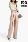 Sugerowana cena detaliczna 366€ IRO Spodnie z szerokimi nogawkami FR38 US6 UK10 M Mieszanka jedwabiu i lnu Różowe paski