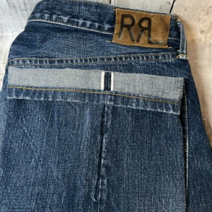RRL Double Ralph Lauren Japan Selvedge Low Straight Blue Denim Jeans 38x32 - Picture 1 of 15