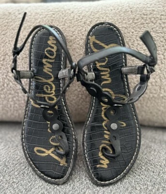 Sam Edelman Black Gilly Sandals Women’s Shoe Size 7M Adjustable Buckle Flat Heel - Image 1 of 4