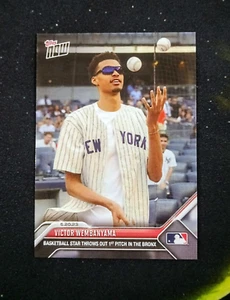 Victor Wembanyama Topps Now First Pitch MLB Yankees #472 Spurs Rookie 1st RC 472 - Picture 1 of 2