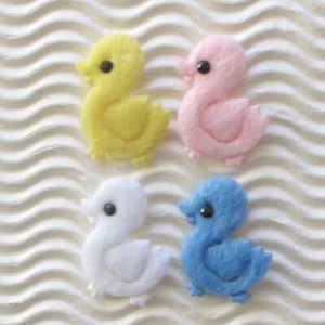 60 or 80 pc x 1" Padded Felt Baby Duck Duckies Easter Appliques for Cards ST225 - Picture 1 of 6