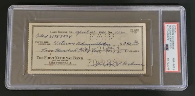 Rare 1961 MICKEY COCHRANE Signed Personal Check-HOF-DETROIT TIGERS-PSA 8 Auto - Image 1 of 4