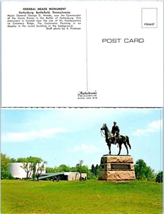 General Meade Monument Gettysburg PA Vintage Chrom PC - Bild 1 von 1