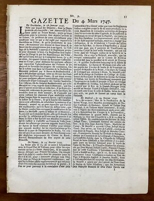 Grasse en 1747 Var Saint Domingue Tirlemont Cumberland Genappe Gazette de Lyon - Photo 1/4
