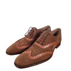 Grenson braune Wildleder Brogues Schuhe UK 8 F US 9 EU 42 Schnürschuhe Made in England - Bild 1 von 10