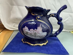 Vintage Rare Karlovy Vary Cobalt Blue & Gold Porcelain Spa Sipping Drinking Cup - Picture 1 of 10