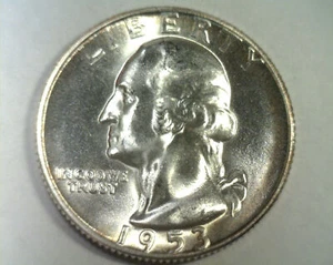 1953-S NICE OBVERSE RIM TONING WASHINGTON QUARTER GEM UNCIRCULATED GEM UNC. - Picture 1 of 2