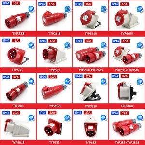 TYP-16A/32A 4Pin Aviation Industrial Plug & Sockets IP44 Industrial Site Work - Picture 1 of 36