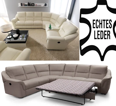 % ECHTLEDER MODULARES ECKSOFA SCHLAFSOFA SESSEL RELAXFUNKTION PREMIUM FARBEN ! - Bild 1 von 4
