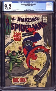 Amazing Spider-Man #53 CGC 9.2 ¡PGS BLANCO ROTO! VS. ¡DOCTOR PULPO! LEE & ROMITA - Imagen 1 de 2