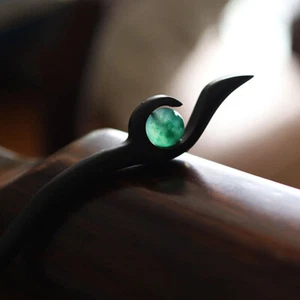 Chinese Style Imitation Jade Wooden Hair Stick Simple Hair Forks Vintage Hairpin - Picture 1 of 11