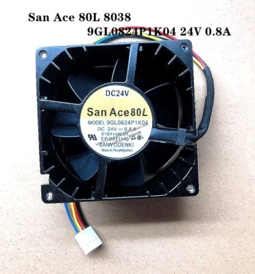 1 pcs  Sanyo Fan 9GL0824P1K04  DC24V 0.8A  8038 8CM 4 Pin Aluminum frame fan - Image 1 of 2
