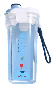 Stylish Plastic Water Bottle Anti Leak & Spill Proof For School Blue Color 500ml - Picture 1 of 5