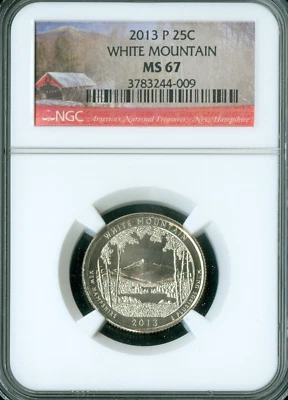 2013 P WHITE MOUNTAIN PARKS LABEL QUARTER  NGC MS67 . - Image 1 of 2