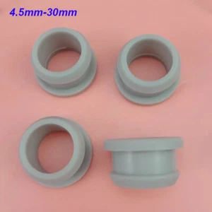 4.5-30mm Grey Silicone Rubber Snap-on Grommet Hole Plug Wire Protect Double Side - Picture 1 of 5