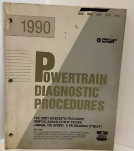 1990 Powertrain Diagnostic Procedures Body Imperial/ New Yorker /Landau /5Th Ave - Foto 1 di 9