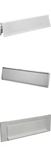 SATIN ALUMINIUM -Front door Internal External letter box postal plate cover - Picture 1 of 10