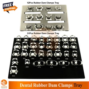 Dental Zahnsanierung Gummi Dam Klemmen + Tablett Brinker Flügellos Flügelklemme - Bild 1 von 3