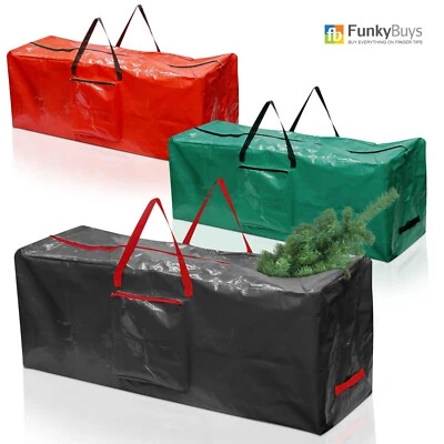 Large Zip-Up Christmas Tree Storage Bag Waterproof PVC Sack /Handles Xmas - Image 1 of 4