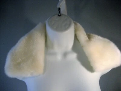 Cuello de piel blanco imitación conejo LN forro satinado 20" LN Foto 1 de 4