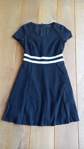Comma Kleid Etuikleid Busineskleid schwarz mit weißen Streifen Gr. 36 - Bild 1 von 4