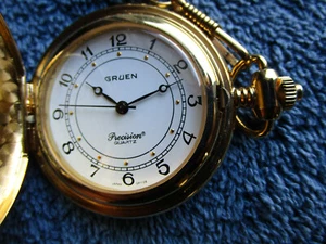Gruen Precision Quartz Pocket Watch Japan 160-65J - Picture 1 of 7