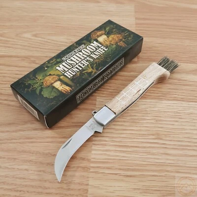 Rough Ryder Mushroom Folding Knife 2.63" Stainless Pruning Blade Wood Handle